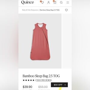 Quince rose Bamboo Sleep sack in XS and S bundle